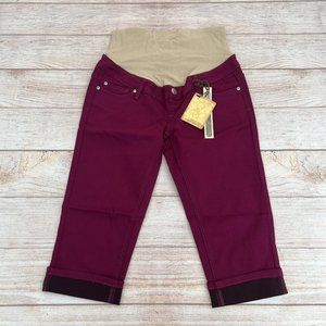 Hybrid Women Maternity Denim Shorts Over The Belly Comfy Skinny Bermuda Jeans S